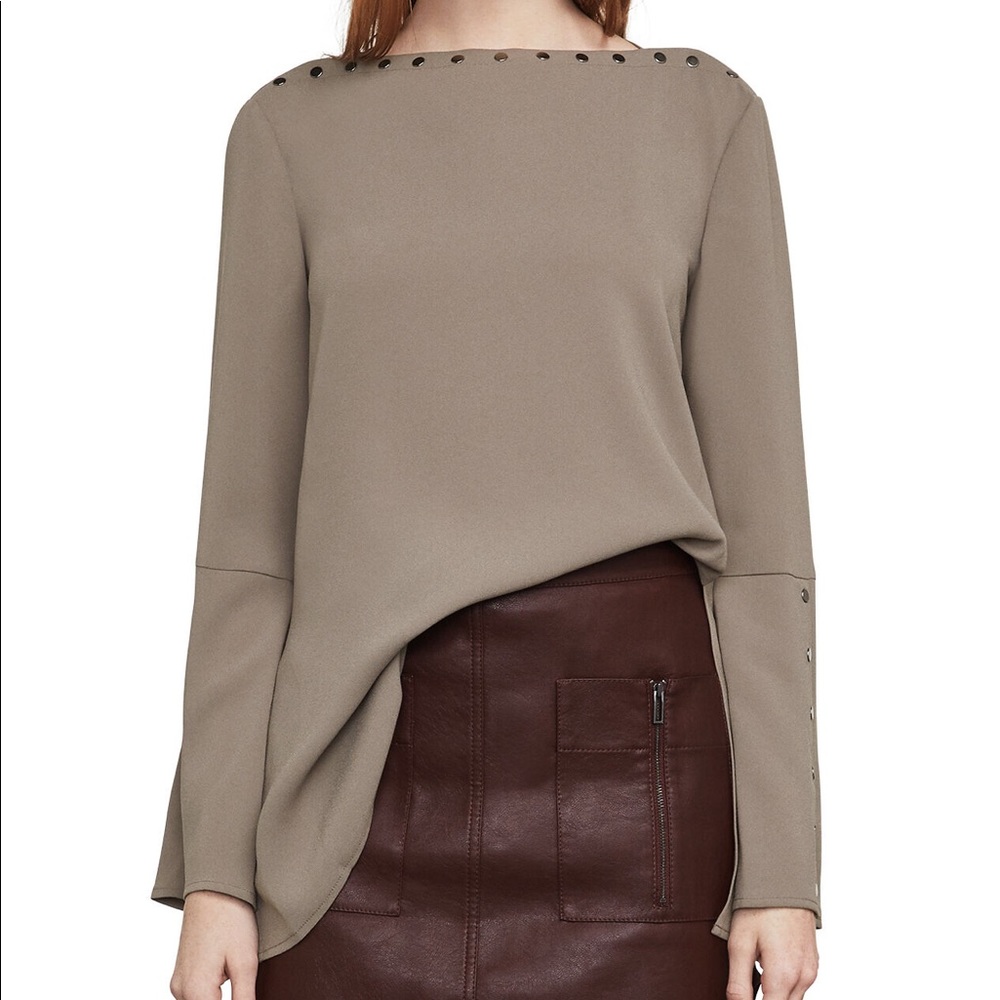 BCBGMAXAZRIA Laycie Snap Neck Top